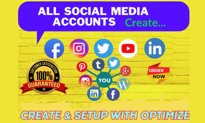 Gig Preview - Create all social media  pages and accounts for your business