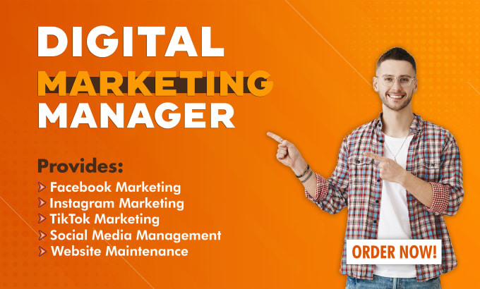 Gig Preview - Be your digital marketing manager and social media manager