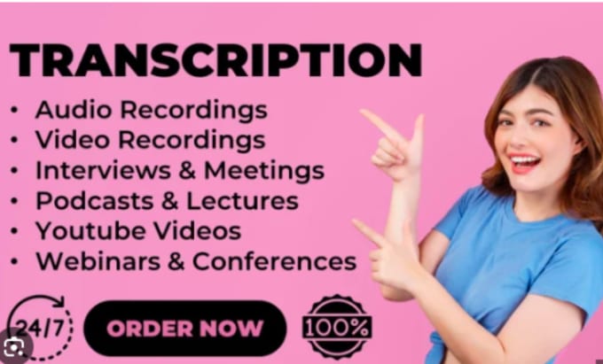 Gig Preview - Transcribe up to 10 mint audio, video, webinars and more