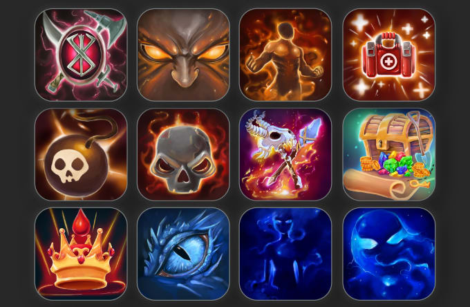 Bestseller - draw rpg game icons, skills, magic abilities, spells, UI