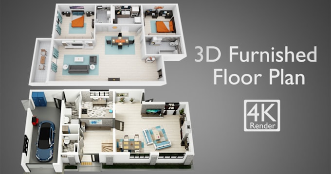 Gig Preview - Convert 2d to 3d floor plans