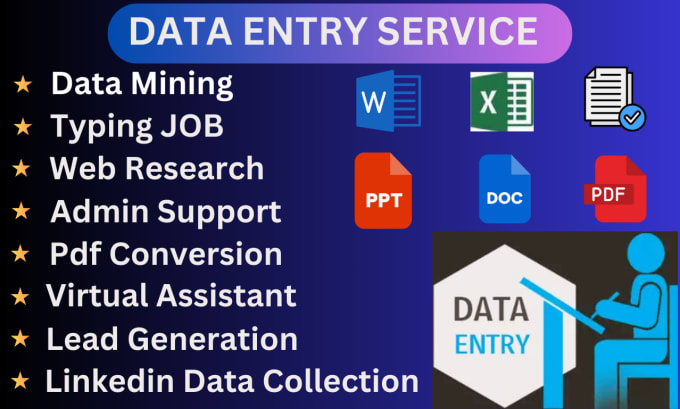 Bestseller - do typing copy paste data mining and any kind of data entry