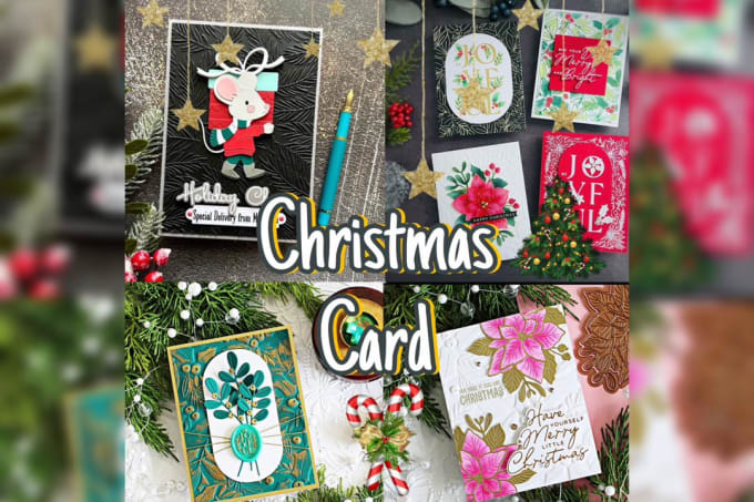 Gig Preview - Design and custom christmas, holiday, new year halloween greeting cards