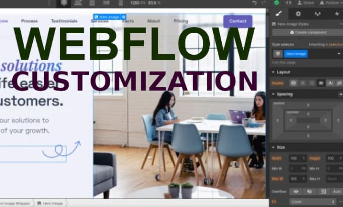 Gig Preview - Do webflow website customization and bug fixing