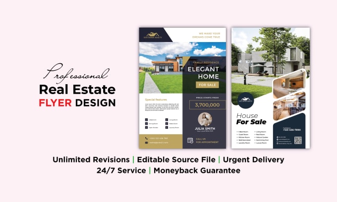 Gig Preview - Design professional real estate flyer with free source file