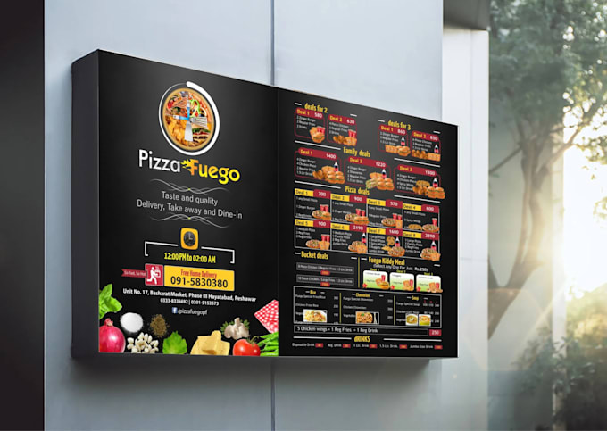 Gig Preview - Do digital menu, menu board, digital menu board, and restaurant board design