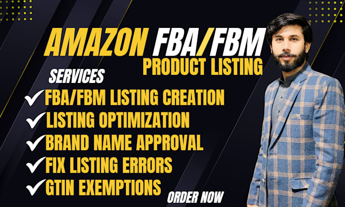 Gig Preview - Set up amazon fba fbm product listing, amazon SEO product listing optimization