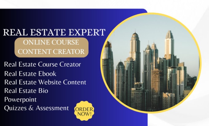 Gig Preview - Be your real estate course, content creator, website, ebook ghostwriter, PPT