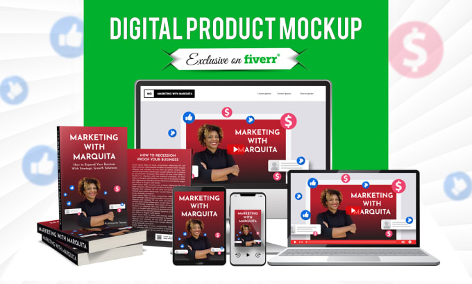 Gig Preview - Professional digital product mockup and ecover bundle mockup design