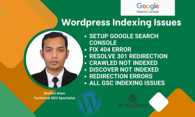 Gig Preview - Fix wordpress technical SEO search console indexing issue