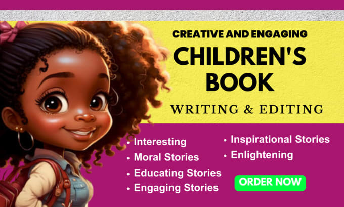 Gig Preview - Ghost write and edit engaging children book writing, kid moral story, writer