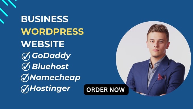 Gig Preview - Develop a wordpress business website on hostinger, bluehost, namecheap, godaddy