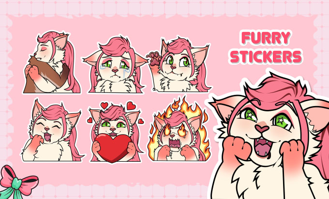 Gig Preview - Draw cute furry animal stickers for telegram or discord