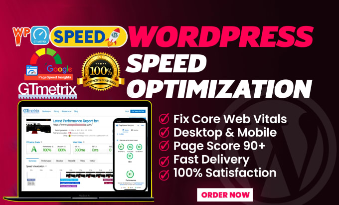 Bestseller - increase wordpress speed optimization for google page speed insights, gtmetrix