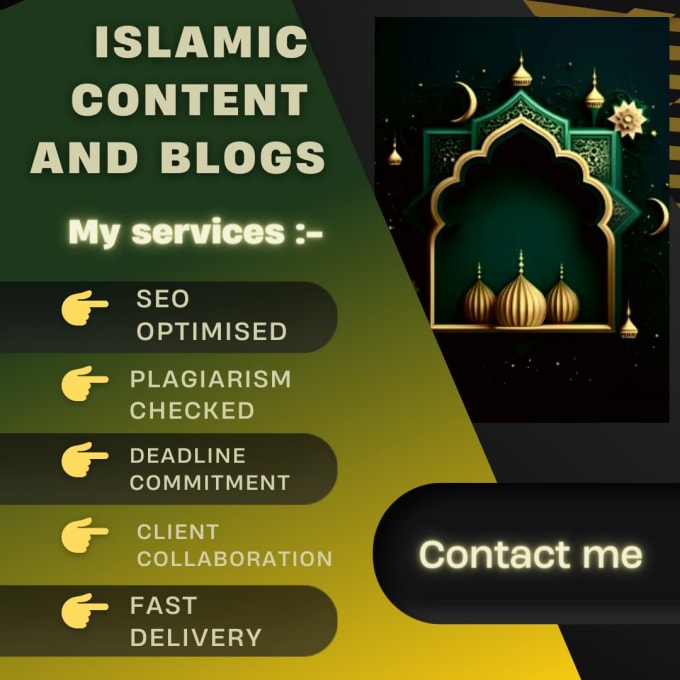 Gig Preview - Write islamic blogs and articles for your projects or website