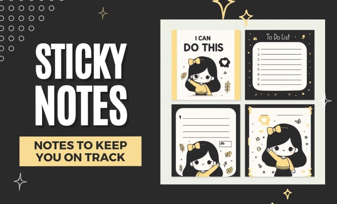 Gig Preview - Design printable cute unique sticky notes, planners for you