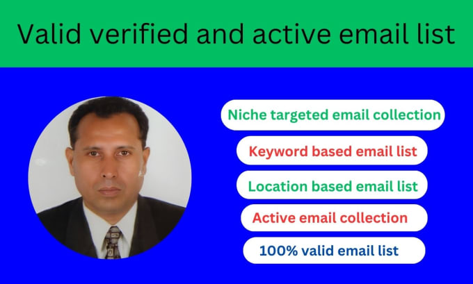 Gig Preview - Create niche targeted valid, verified and active email list