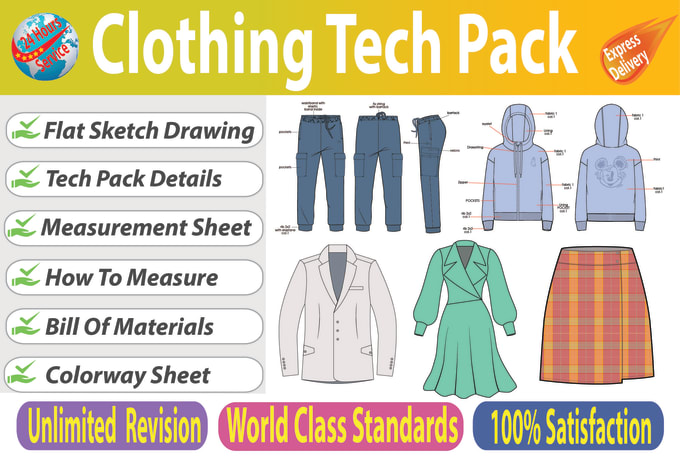 Gig Preview - Create clothing tech pack for apparel manufacturing