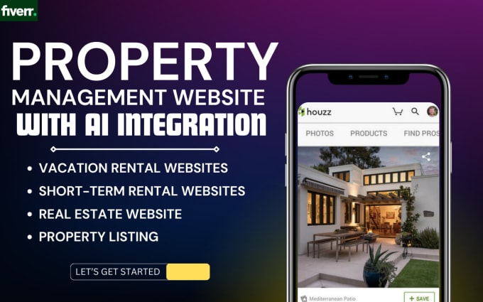 Gig Preview - Build real estate vacation rental n property management website in ai integrated