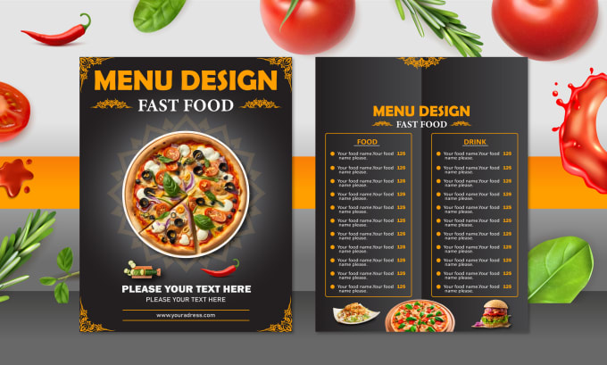 Gig Preview - Do restaurant menu, bar, spa or price list design