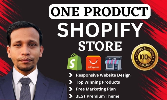 Gig Preview - Do one product shopify store design, redesign the shopify dropshipping store