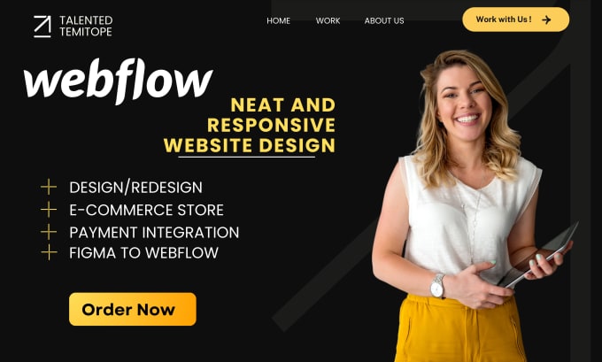 Gig Preview - Create modern webflow website, design webflow, figma to webflow development