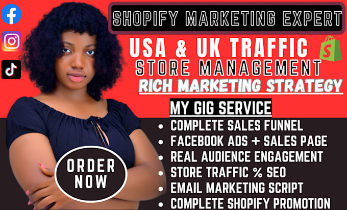 Gig Preview - Boost shopify sales  shopify promotion for sales shopify marketing sales funnel