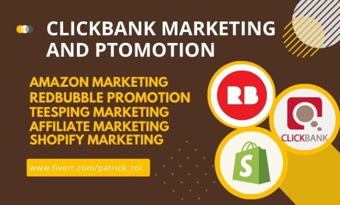 Gig Preview - Promote clickbank amazon affiliate link, redbubble, teespring, shopify marketing