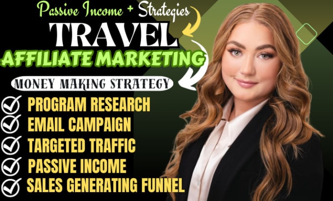 Gig Preview - Promote your travel affiliate website for passive income, travel payout funnel