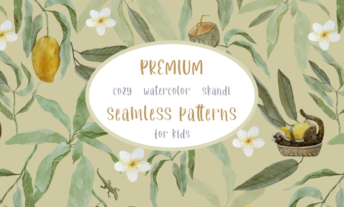 Bestseller - create a unique watercolor seamless pattern for kids textile fabric or wallpaper