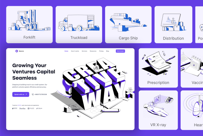 Gig Preview - Design modern vector isometric illustrations for websites, apps uxui