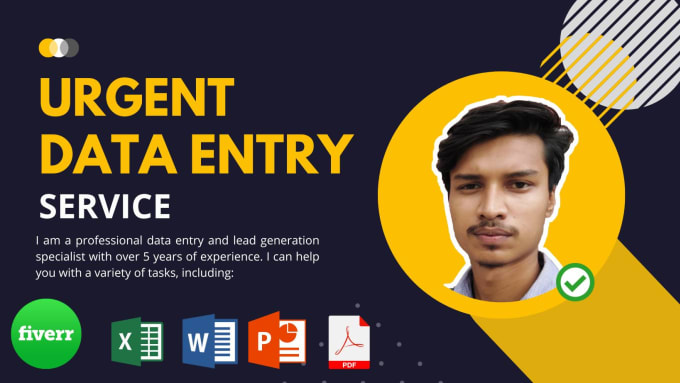 Gig Preview - Do urgent data entry work or data entry lead genaration