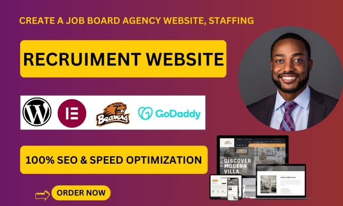 Gig Preview - Do recruitment website, job board website, healthcare staffing agency website