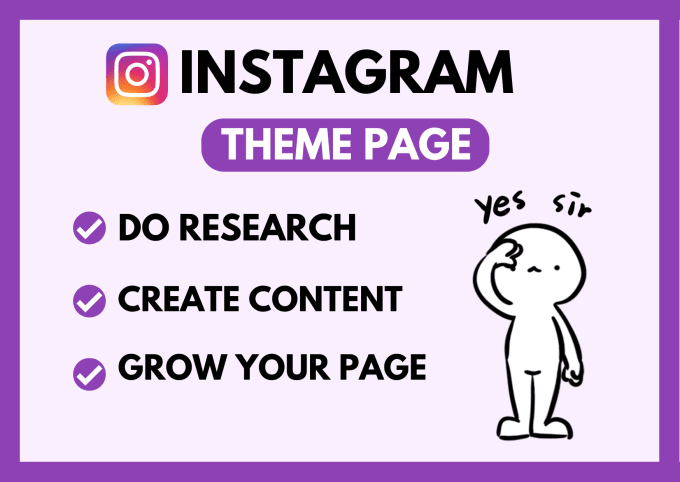 Gig Preview - Manage your instagram theme page and grow it organically