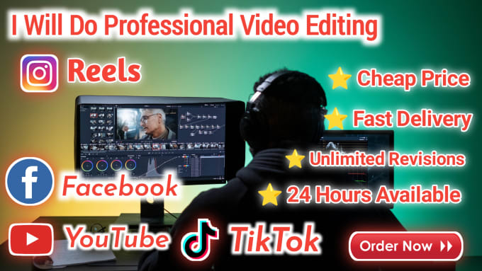 Gig Preview - Be your professional youtube, tiktok, reels, podcast videos editor