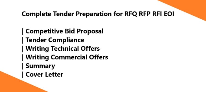 Gig Preview - Prepare complete tender documentation and competitive bid proposal for rfq rfp