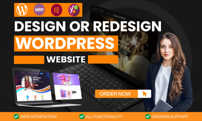 Gig Preview - Design, redesign, build, rebuild, revamp or clone wordpress website for business