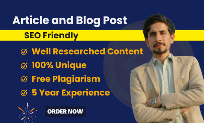 Gig Preview - Write SEO blog posts and articles as your content writer