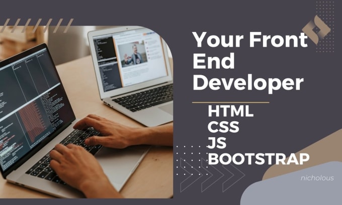 Gig Preview - Be your front end web developer using HTML,CSS, bootstrap,react js