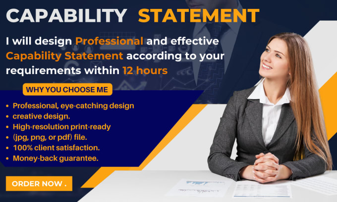 Gig Preview - Design business capability statement and company profile within 24 hours