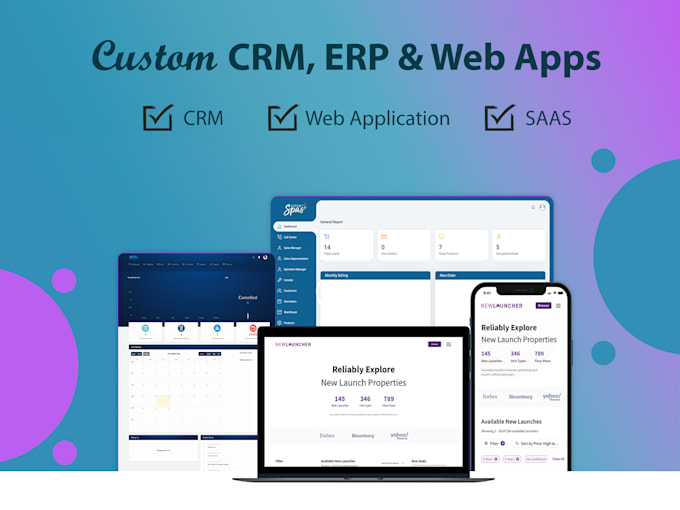 Gig Preview - Develop custom web app CRM and erp tailored to your needs