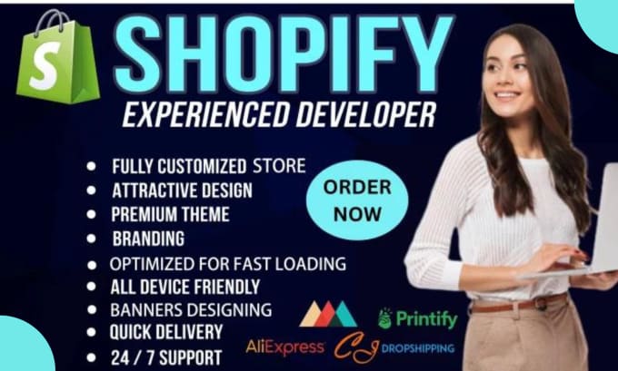 Gig Preview - Set up shopify store and set up shopify dropshipping store