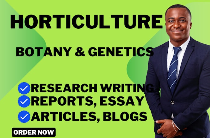 Gig Preview - Write research report on botany and genetics in horticulture