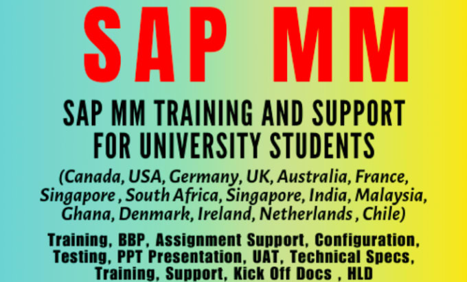 Gig Preview - Provide sap mm training and support for university students