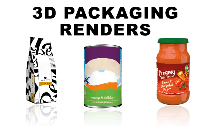 Gig Preview - Create a true to life 3d packaging render and animation