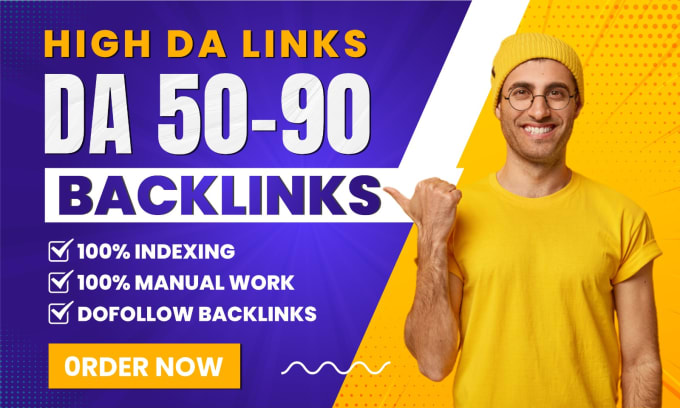 Gig Preview - Build high authority da 90 dofollow SEO backlinks for your website