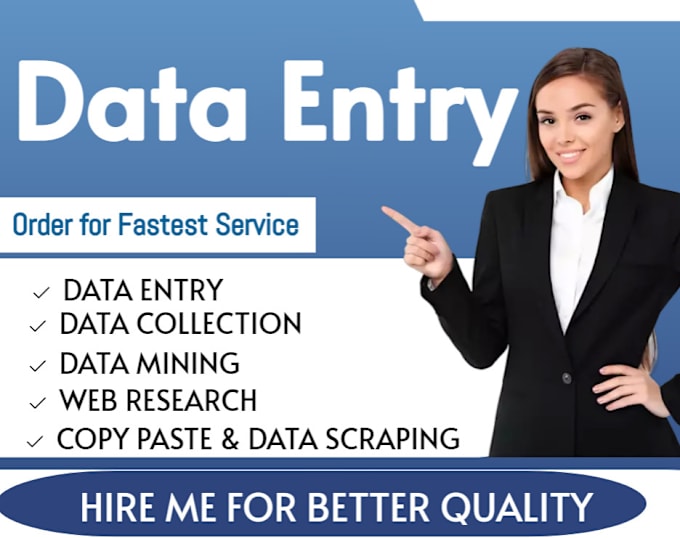 Gig Preview - Do accurate data entry, admin support, web research, copy paste etc