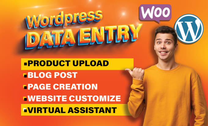 Gig Preview - Do wordpress data entry, including blog posts and woocommerce product uploads