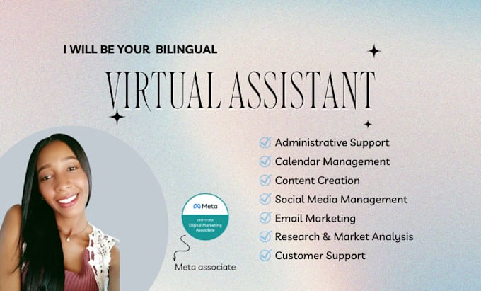 Gig Preview - Be your bilingual virtual assistant for social media