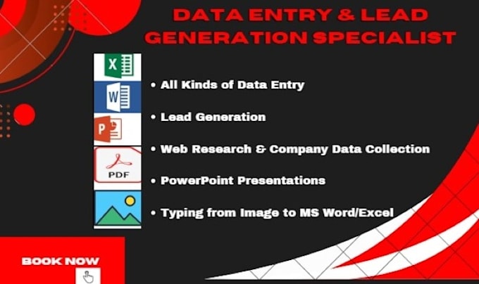 Gig Preview - Do error free data entry, lead generation and web research